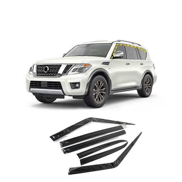 Autoclover Rain Guards for Nissan Armada 2017 2020 6PCs Smoke