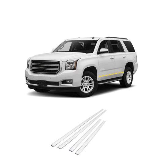 Body Side Molding Cover Trim for GMC Yukon 2015-2020 (4PCs) Chrome Finish Tape-On Style