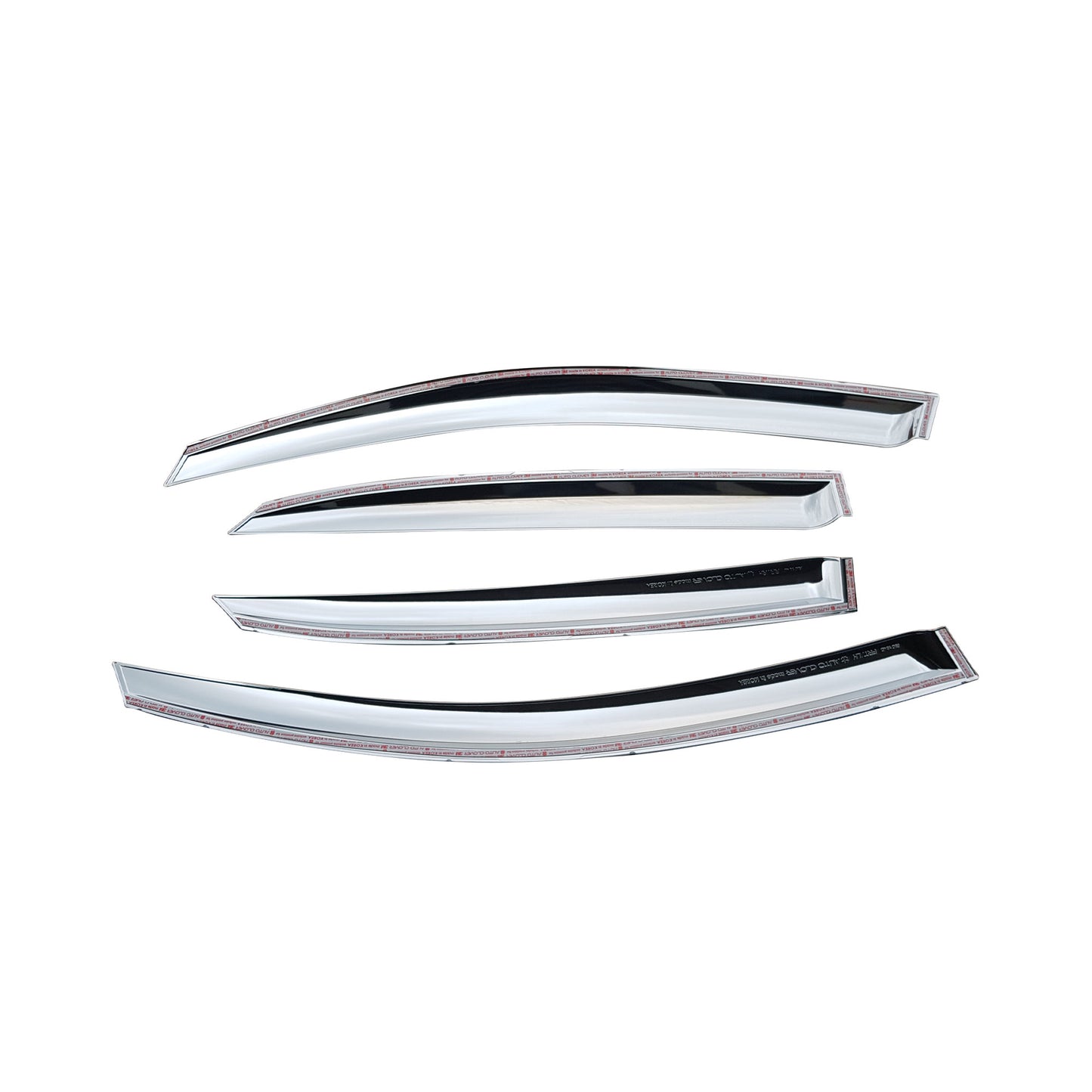 Rain Guards for Kia Rio Sedan 2018-2023 (4PCs) Chrome Finish Tape-On Style