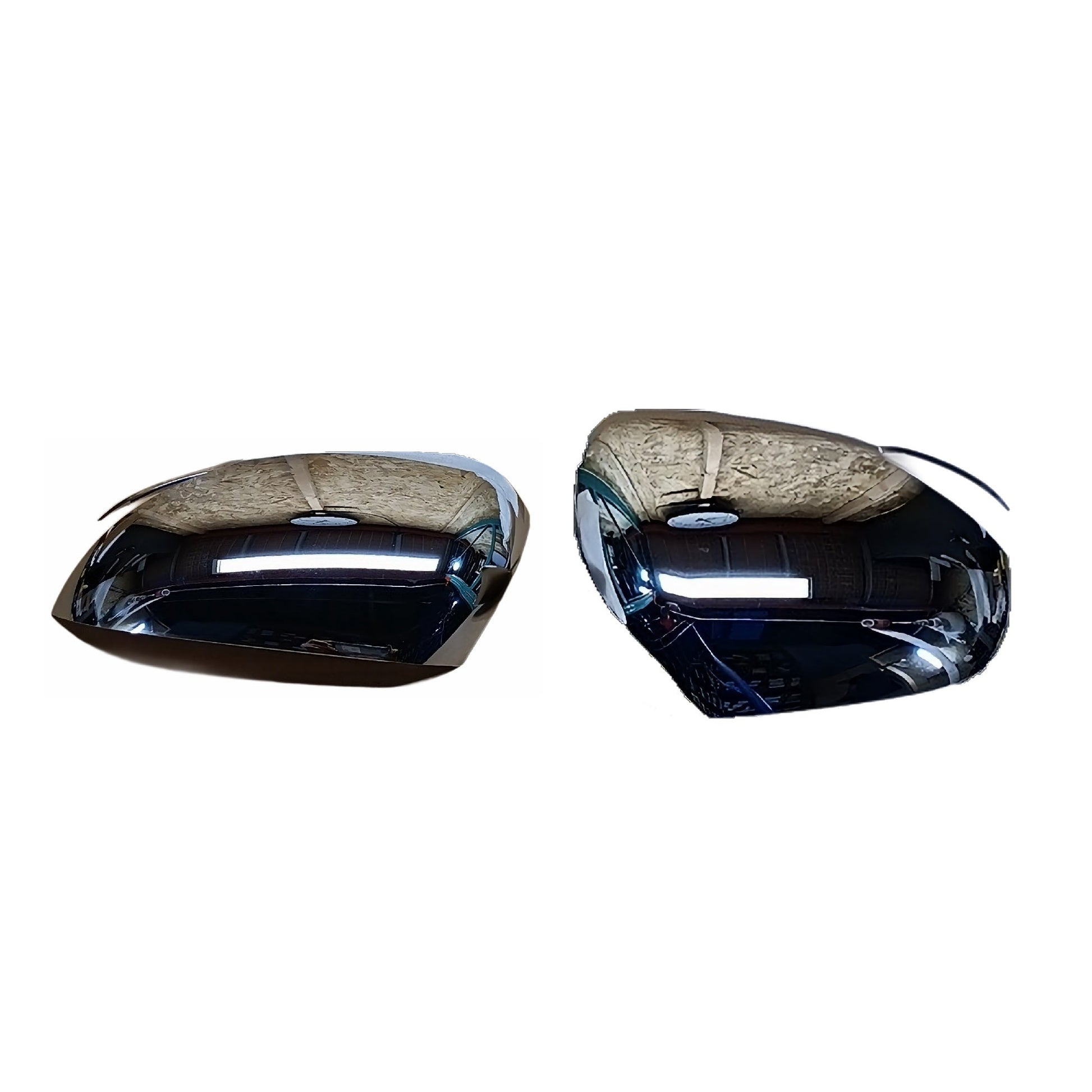 B1370 - Door Side Mirror Cover for Hyundai Santa Fe 2019 - 2023 (2PCs) Chrome Finish Tape - On Style - northernprimesupply