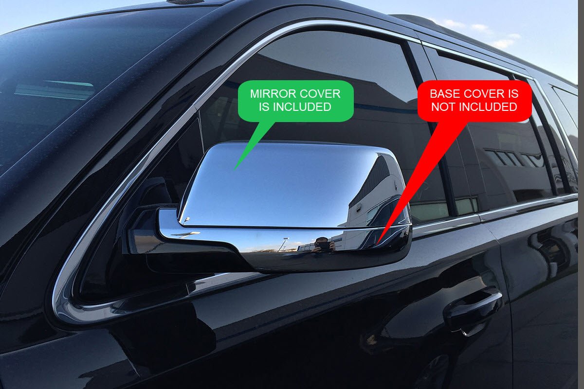 C8340 - Door Side Mirror Cover (Without LED) for Chevrolet Tahoe 2015 - 2020 (2PCs) Chrome Finish Tape - On Style - northernprimesupply