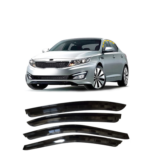 Rain Guards for Kia Magentis 2006-2010 (4PCs) Smoke Tinted Tape-On Style