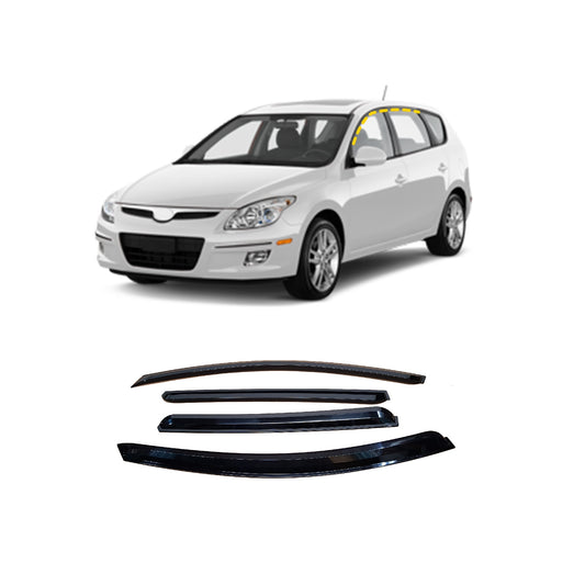 Rain Guards for Hyundai Elantra Touring Hatchback 2009-2012 (4PCs) Smoke Tinted Tape-On Style