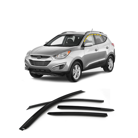 Rain Guards for Hyundai Tucson 2010-2015 (4PCs) Smoke Tinted Tape-On Style