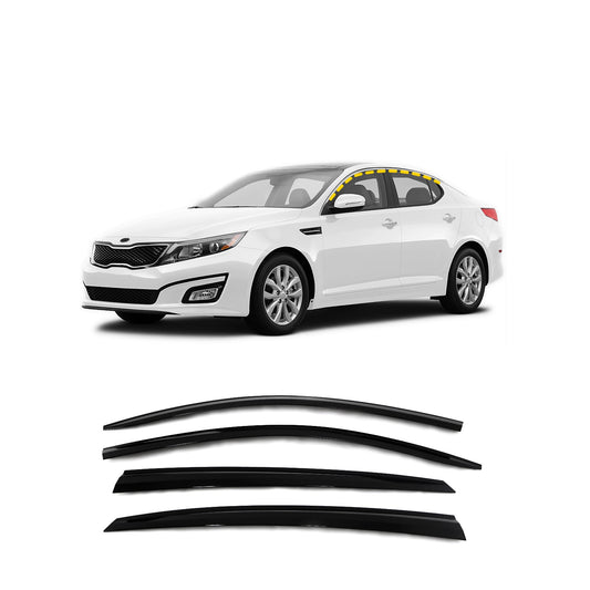 Rain Guards for Kia Optima 2011-2015 (4PCs) Smoke Tinted Tape-On Style