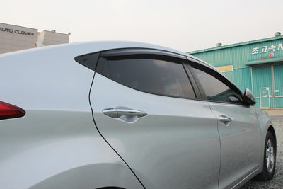 Rain Guards for Hyundai Elantra Sedan 2011-2016 (4PCs) Smoke Tinted Tape-On Style