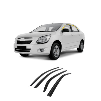 Rain Guards for Chevrolet Cobalt 2012-2020 (4PCs) Smoke Tinted Tape-On Style