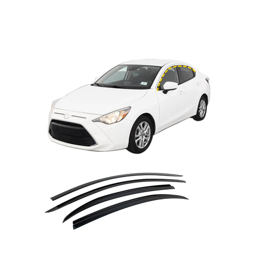 Rain Guards for Scion iA 2016 (4PCs) Black Tape-On Style