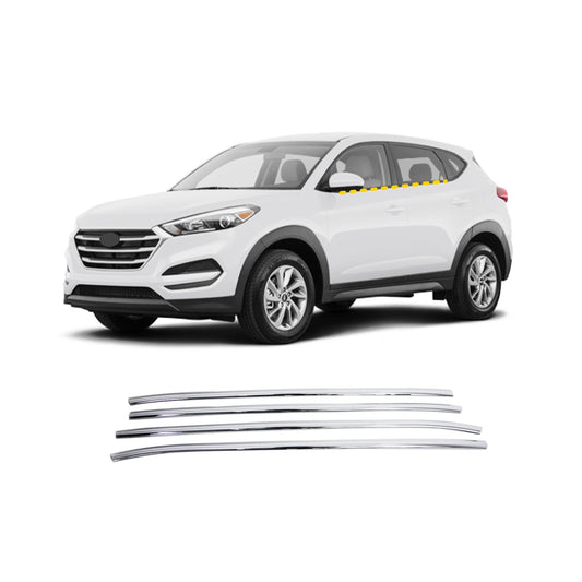 Windows Frame Sill Molding Cover Trim for Hyundai Tucson 2016-2021 (4PCs) Chrome Finish Tape-On Style