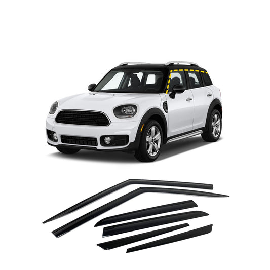 Rain Guards for Mini Countryman 2017-2023 (6PCs) Black Tape-On Style