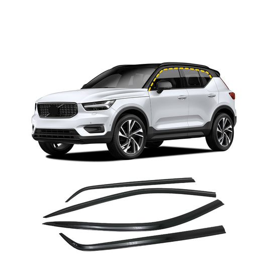 Rain Guards for Volvo XC40 2019-2023 (4PCs) Black Tape-On Style