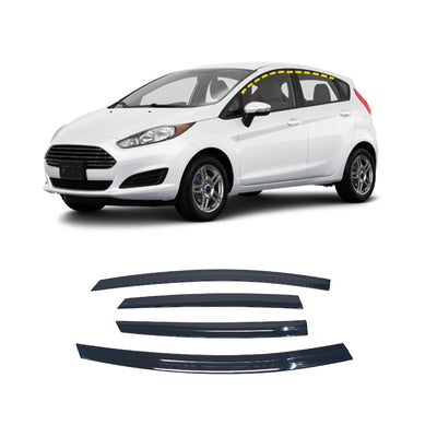 Rain Guards for Ford Fiesta Hatchback 2020-2023 (4PCs) Smoke Tinted Tape-On Style