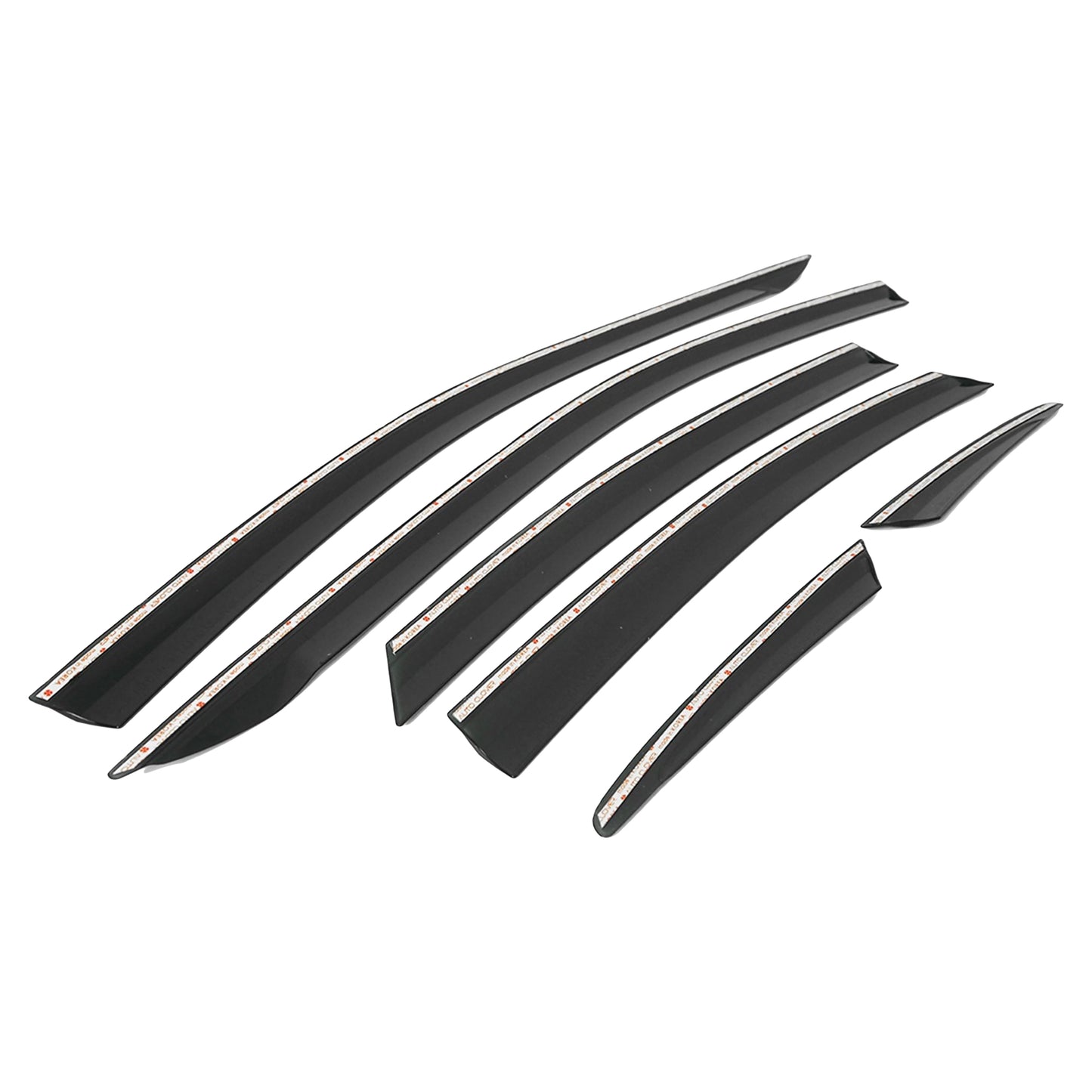 Rain Guards for Kia Forte Sedan 2019-2023 (6PCs) Smoke Tinted Tape-On Style