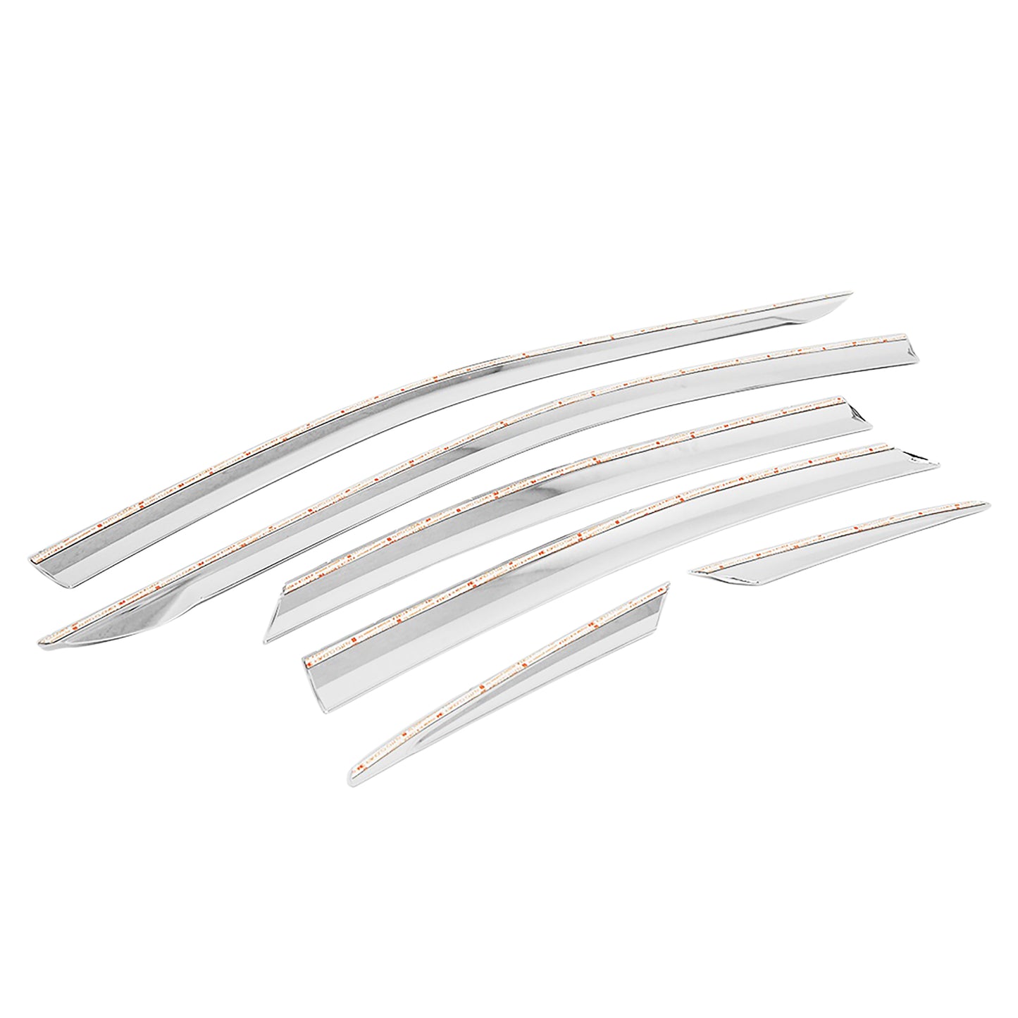 Rain Guards for Kia Forte Sedan 2019-2023 (6PCs) Chrome Finish Tape-On Style