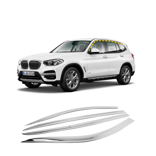 Rain Guards for BMW X3 SUV 2018-2023 (6PCs) Chrome Finish Tape-On Style