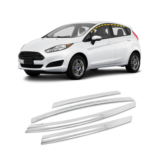 Rain Guards for Ford Fiesta Hatchback 2020-2023 (4PCs) Chrome Finish Tape-On Style