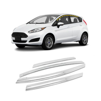 Rain Guards for Ford Fiesta Hatchback 2020-2023 (4PCs) Chrome Finish Tape-On Style