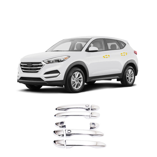 Exterior Door Handle Cover Trim for Hyundai Tucson 2016-2021 (10PCs) Chrome Finish Tape-On Style