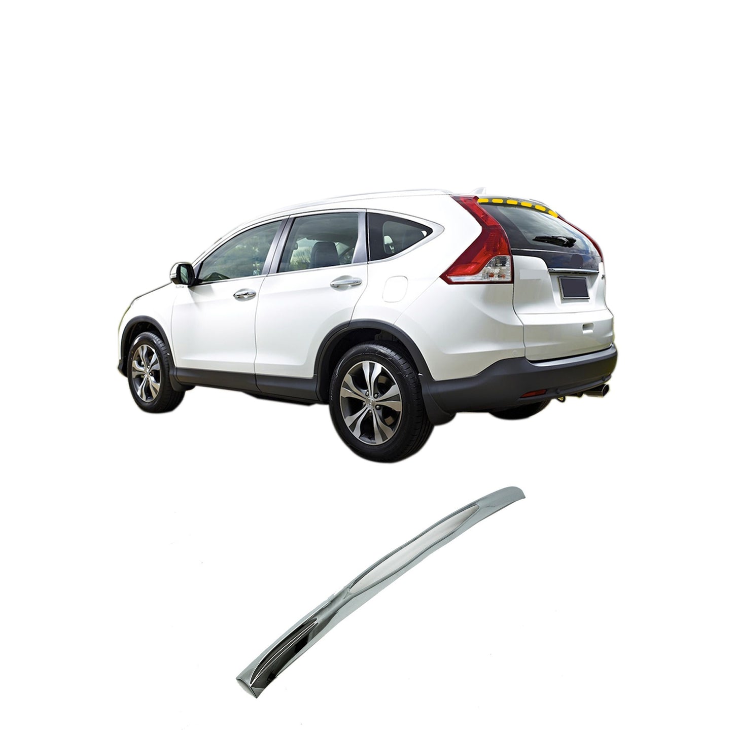 Rear Trunk Lip Spoiler for Honda CR-V 2012-2016 (1PC) Chrome Finish Tape-On Style