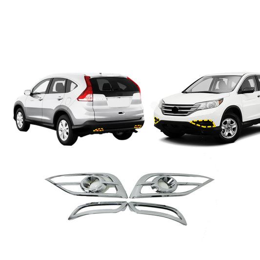 Fog Lights Cover Trim for Honda CR-V 2012-2014 (4PCs) Chrome Finish Tape-On Style