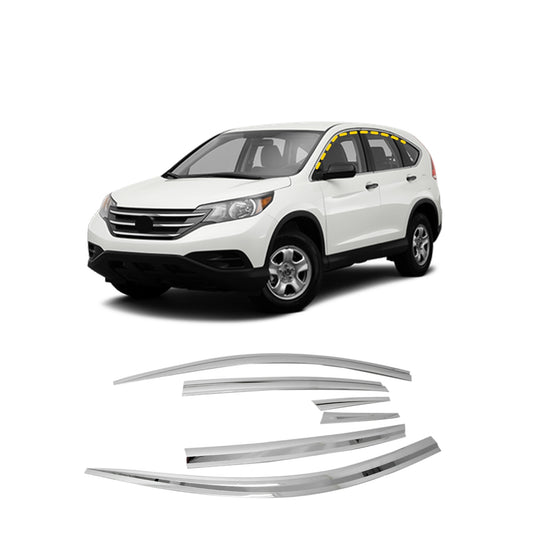 Rain Guards for Honda CR-V 2012-2016 (6PCs) Chrome Finish Tape-On Style