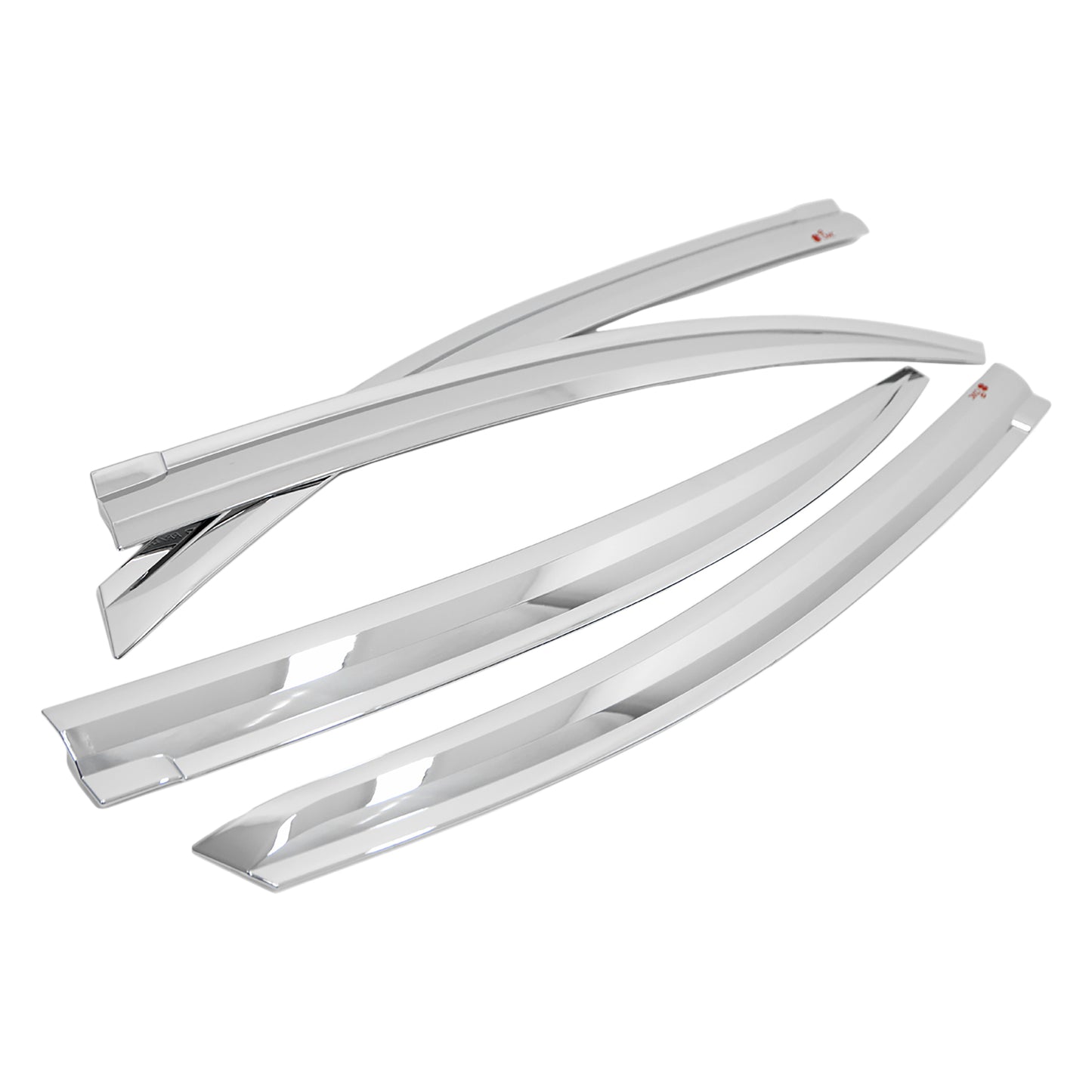 Rain Guards for Honda Civic Sedan 2012-2015 (4PCs) Chrome Finish Tape-On Style