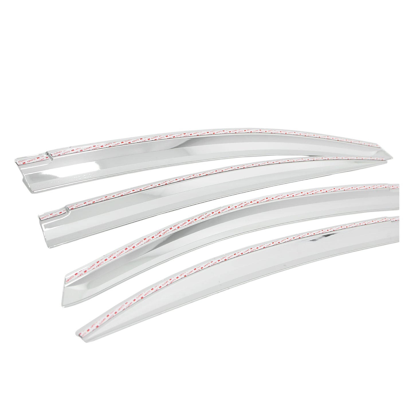 Rain Guards for Honda Civic Sedan 2012-2015 (4PCs) Chrome Finish Tape-On Style