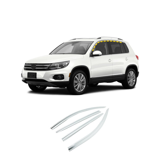 Rain Guards for Volkswagen Tiguan 2009-2017 (4PCs) Chrome Finish Tape-On Style