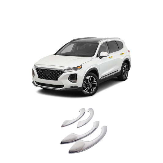 Exterior Door Handle Cover Trim for Hyundai Santa Fe 2019-2023 (4PCs) Chrome Finish Tape-On Style