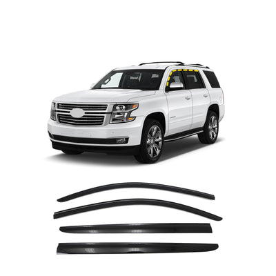 Rain Guards for Chevrolet Tahoe 2015-2020 (4PCs) Smoke Tinted Tape-On Style