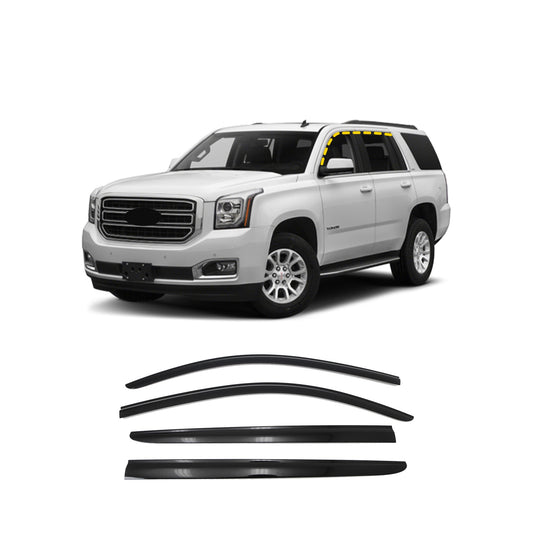 Rain Guards for GMC Yukon 2015-2020 (4PCs) Smoke Tinted Tape-On Style