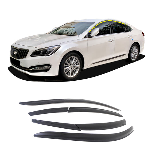 Rain Guards for Hyundai Aslan 2014-2017 (6PCs) Smoke Tinted Tape-On Style