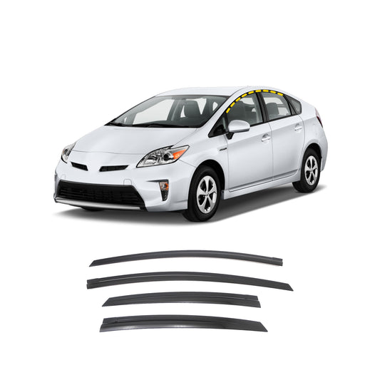 Rain Guards for Toyota Prius 2010-2015 (4PCs) Smoke Tinted Tape-On Style