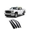 Rain Guards for GMC Sierra 1500 Crew Cab 2014-2018 (4PCs) Smoke Tinted Tape-On Style