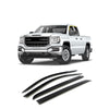Rain Guards for GMC Sierra 1500 Limited Crew Cab 2019 (4PCs) Smoke Tinted Tape-On Style