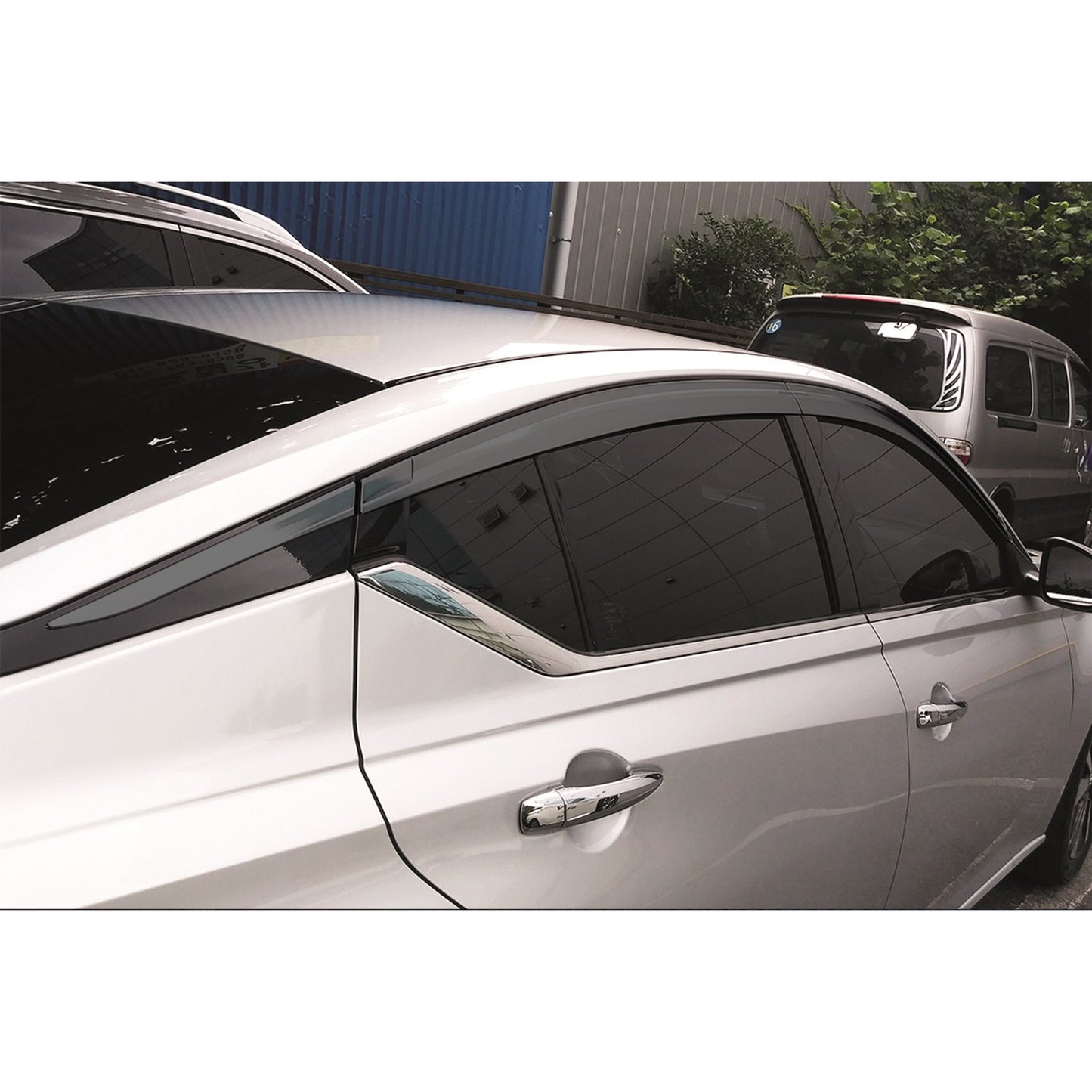 Rain Guards for Nissan Altima 2019-2023 (6PCs) Smoke Tinted Tape-On Style