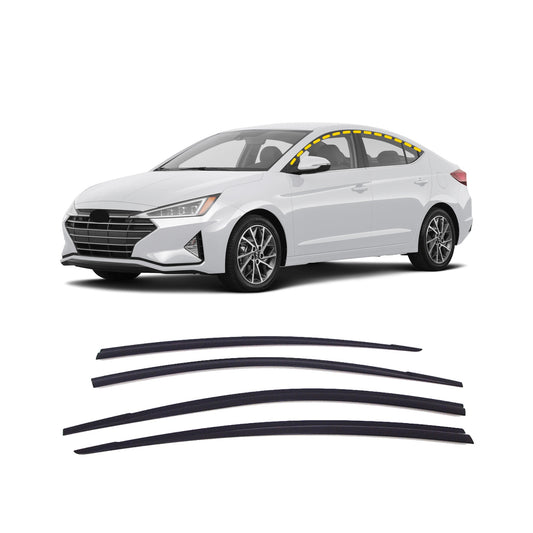 Rain Guards for Hyundai Elantra Sedan 2017-2020 (4PCs) Smoke Tinted Tape-On Style