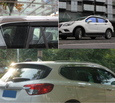 Rain Guards for Buick Envision 2016-2020 (6PCs) Smoke Tinted Tape-On Style