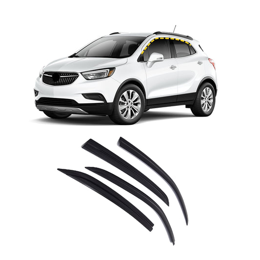 Rain Guards for Buick Encore 2013-2022 (4PCs) Smoke Tinted Tape-On Style