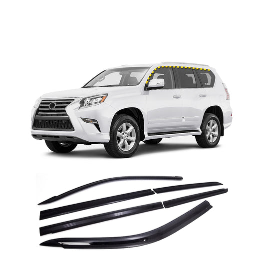 Rain Guards for Lexus GX 460 2010-2023 (6PCs) Smoke Tinted Tape-On Style