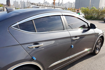 Rain Guards for Hyundai Elantra Sedan 2017-2020 (8PCs) Chrome Finish Tape-On Style