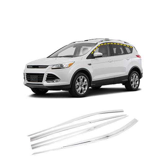 Rain Guards for Ford Escape 2013-2019 (8PCs) Chrome Finish Tape-On Style