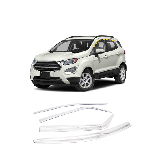 Rain Guards for Ford Ecosport 2018-2022 (4PCs) Chrome Finish Tape-On Style