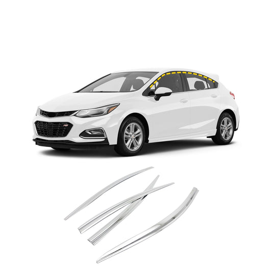 Rain Guards for Chevrolet Cruze Sedan 2016-2019 (4PCs) Chrome Finish Tape-On Style