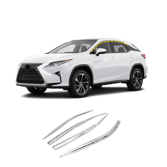 Rain Guards for Lexus RX 2016-2022 (6PCs) Chrome Finish Tape-On Style