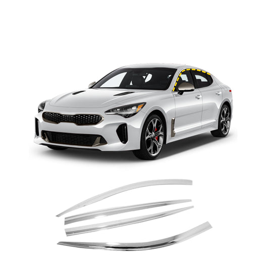 Rain Guards for Kia Stinger 2018-2023 (4PCs) Chrome Finish Tape-On Style