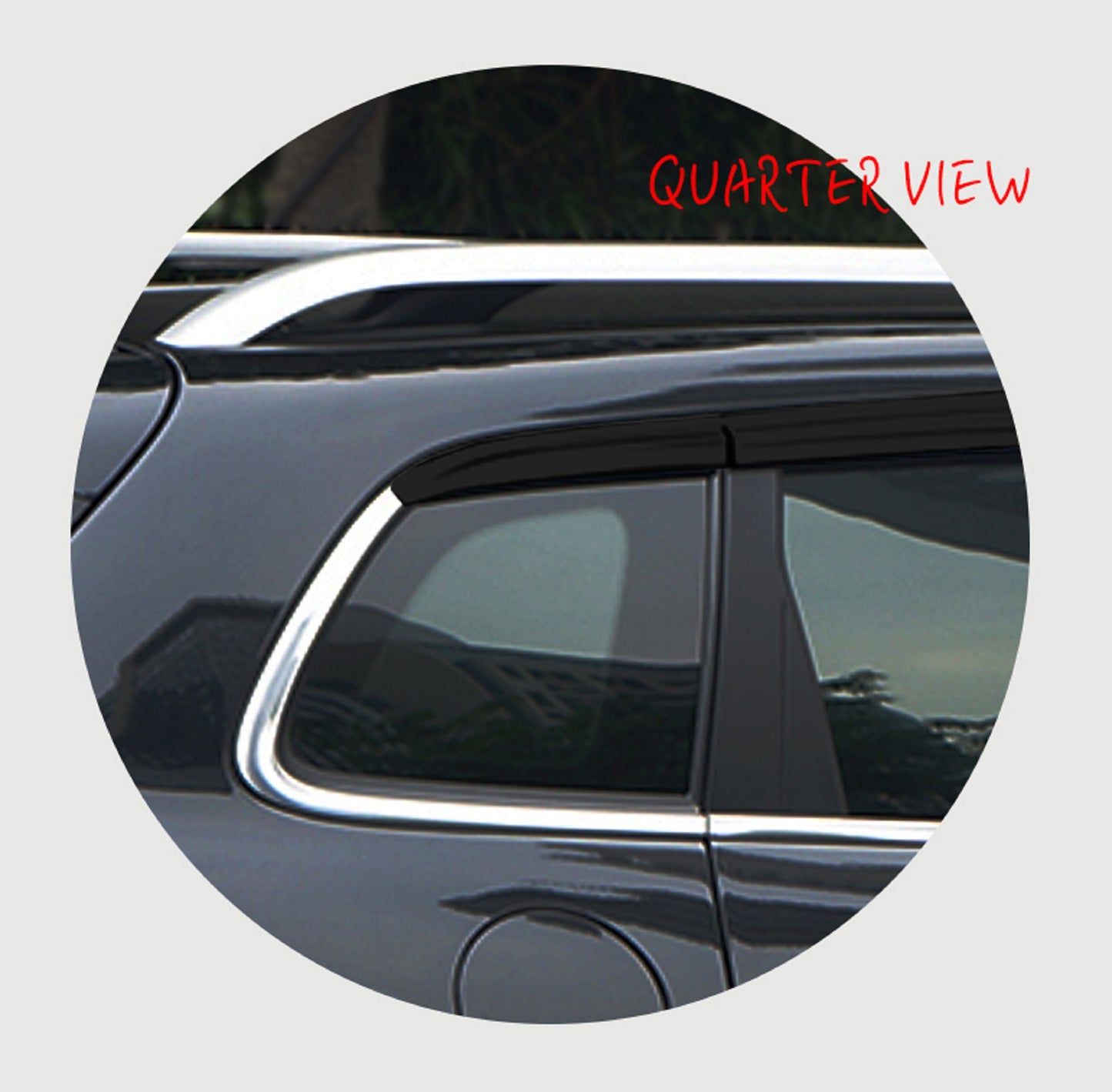 Rain Guards for Jeep Cherokee 2014-2023 (6PCs) Smoke Tinted Tape-On Style