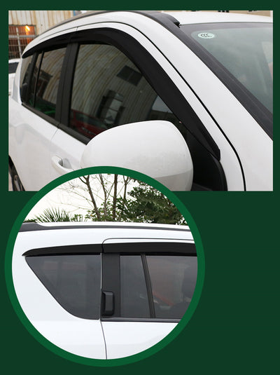 Rain Guards for Jeep Compass 2011-2017 (6PCs) Smoke Tinted Tape-On Style