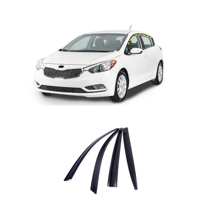 Rain Guards for Kia Forte Hatchback 2014-2018 (4PCs) Smoke Tinted Tape-On Style