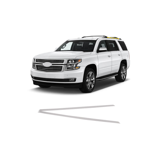 Roof Rack Rail Cover Crossbars Overlay for Chevrolet Tahoe 2015-2020 (2PCs) Chrome Finish Tape-On Style